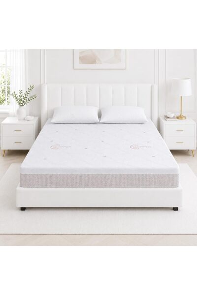 Euro Sleep 25 cm Gel Memory Foam Mattress with Copper-Infused Fabric Cover – ...