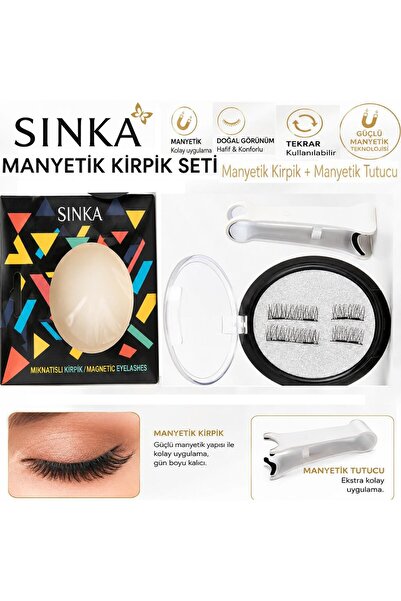 SİNKA MIKNATISLI TAKMA KİRPİK TUTUCU APARAT İLE BİRLİKTE SET S-02