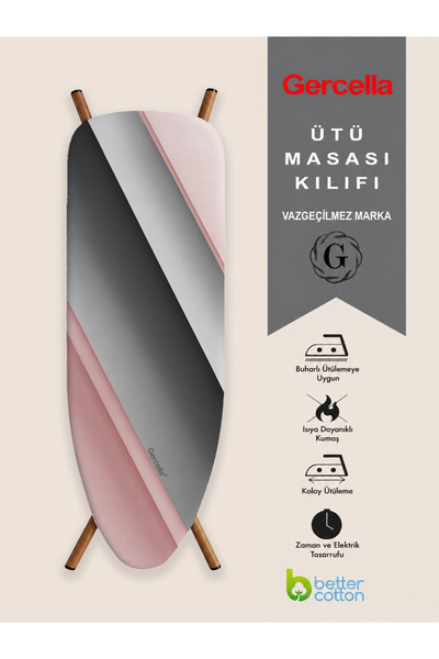 GERCELLA (HEDİYELİ) ELVİS BATTAL BOY (XXL BEDEN) (60X162 CM ) ÜTÜ MASASI KILIFI