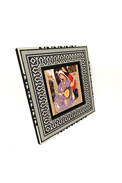 Sadrazam Musician Woman Miniature Printed 20X20 Mdf Anatolian Painting Krt-124