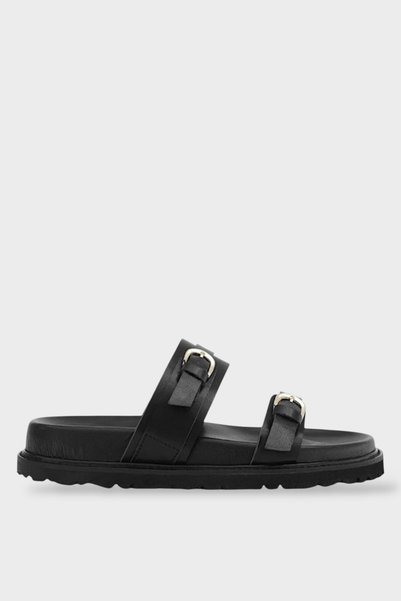 Jagulep Double Strap Buckle Women's Sandals Black