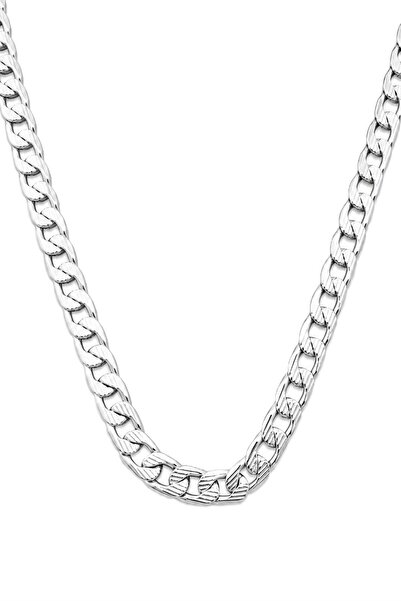 JewAksesuar Men's Steel Necklace Silver 60cm