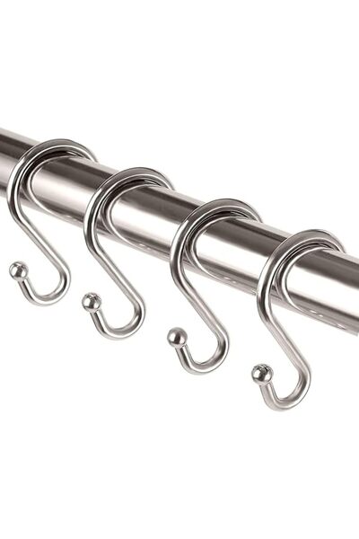 UNCONSIL Metal Shower Curtain Hooks，Set of 12 Rings，Rust Resistant S Shaped H...