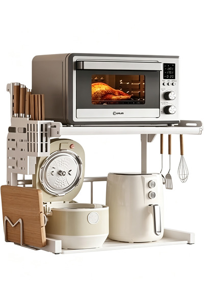 GGEROU Metal Microwave Oven Rack Expandable Kitchen Utensils Tableware Storag...