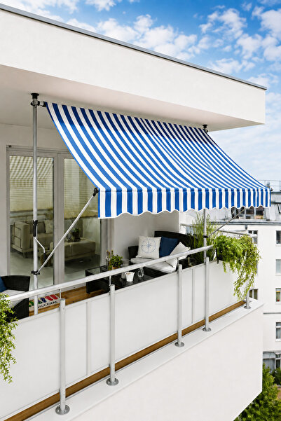Binbirreyon Makaralı Balkon Tentesi Aletsiz Montaj Ayarlanabilir Gölgelik AA115
