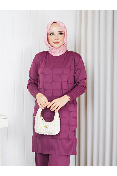 KAYA BUTİK Cold Yarn Self-Star Patterned Tunic