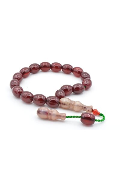 Murty99 Zeyzun Signed Ottoman Model Crimped Amber Efe Mascot Prayer Beads 002