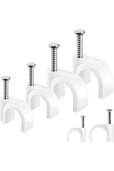 KASTWAVE 200 Pcs Cable Clips & Wire Clips Set, 8mm/10mm Nail-in Cable Clamps ...