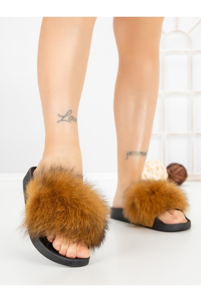 Vivirich Women's Slipper with a low sole in light brown fabric Noraya