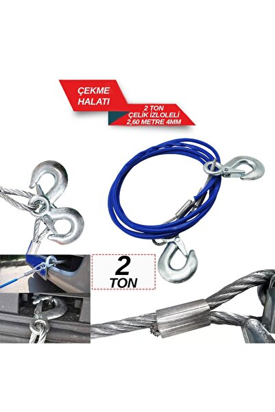 REPLAX Çekme Halatı 2 Ton Çelik İzoleli 2,60 Mt 4MM 1720502
