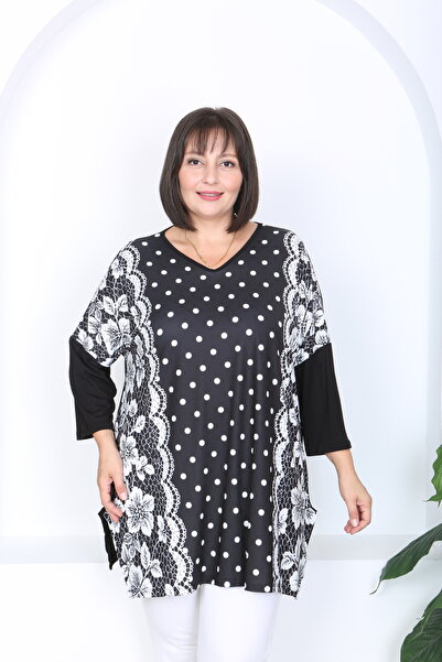 XL Modam Women's Lycra Viscose V-Neck Plus Size Tunic