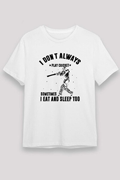 Darkhane Cricket Printed Unisex White T-Shirt - Tshirt