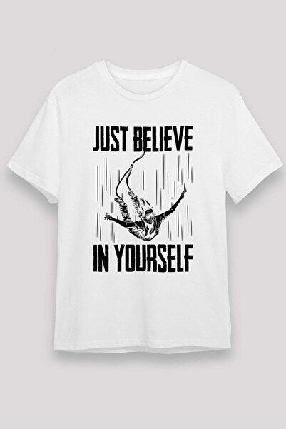 Darkhane Bungee Jumping Printed Unisex White T-Shirt - Tshirt