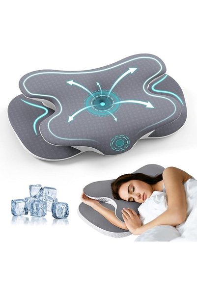 JINXIAN JINXIA Ergonomic Memory Foam Pillow-Orthopedic Neck Pillow,Light Gray
