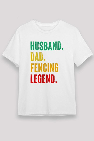 Darkhane Fencing Printed Unisex White T-Shirt - Tshirt