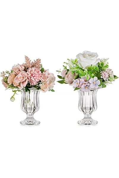 Skin Generics Small Pedestal Flower Vases Footed Urn for Flowers, Dining Tabl...