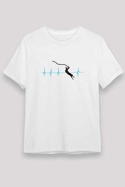 Darkhane Bungee Jumping Printed Unisex White T-Shirt - Tshirt