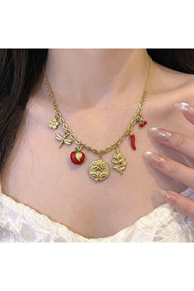 Heda Jewelry قلادة إلما تشارم - قلادة بوهيمية من الفولاذ