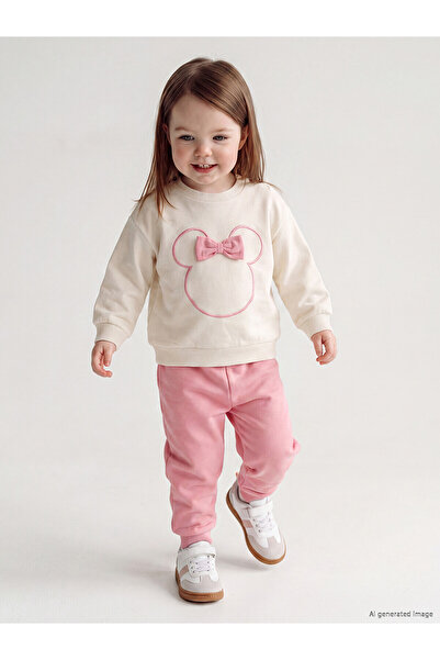 LC Waikiki Lcw Baby Beige Embroidered Baby Girl Set