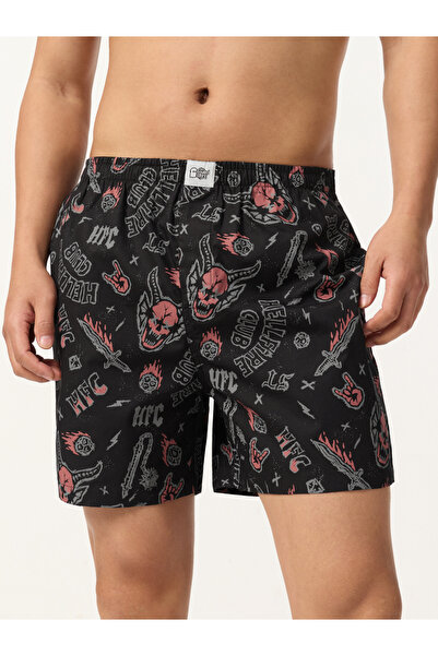 The Souled Store By Styli Men Black Hellfire Club Graphic Boxers