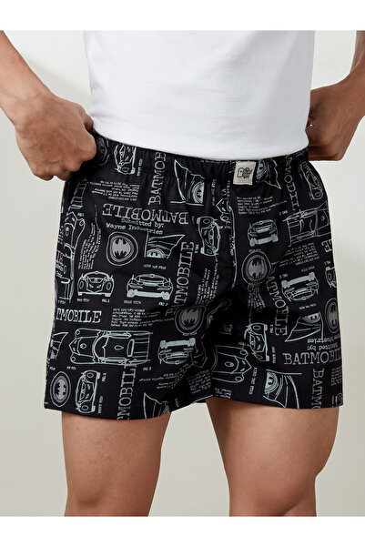 The Souled Store By Styli Men Black Batmobile Print Cotton Boxers