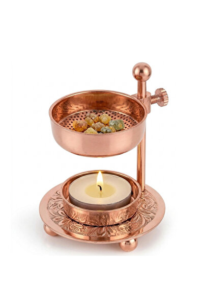 Shamanics Arzator aromaterapie din alama rosegold, cu sita, reglabil pe inalt...