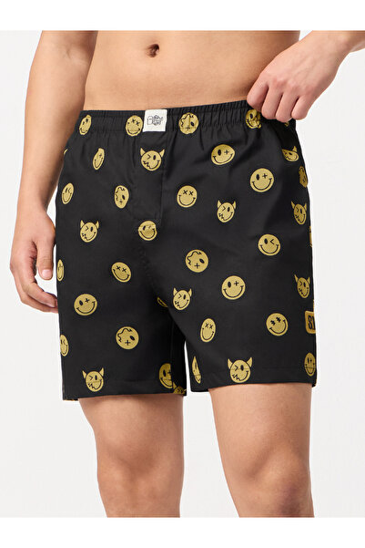 The Souled Store By Styli Men Black Smiley Face Print Boxers