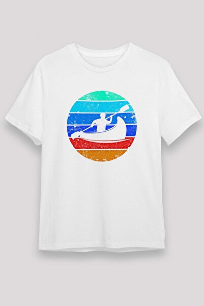 Darkhane Canoe Printed Unisex White T-Shirt - Tshirt