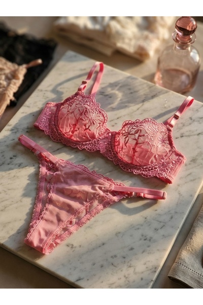 FNUOO Σετ Γυναικείων Εσωρούχων Floral Underwire, Σετ Εσωρούχων με Σουτιέν, F006