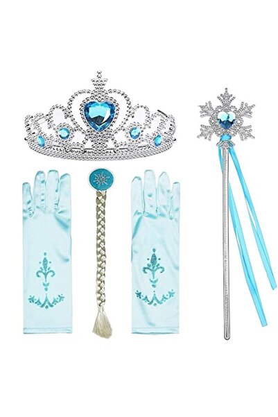 Funny Party Shop Coroană prințesă Elsa, baghetă, mănuși, set de accesorii coa...