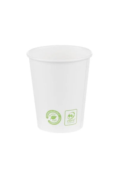 Biodeck Set de 25 pahare de carton, 240 ml, Albe