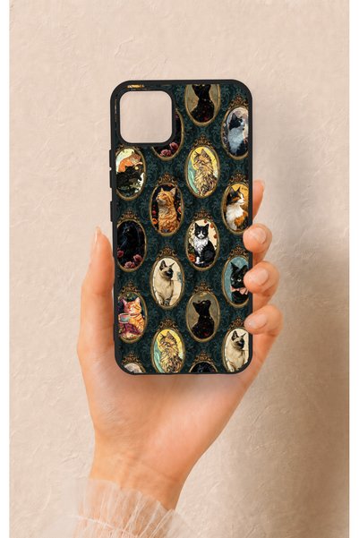 Vip Case Realme C11 2021 Compatible Vintage Cat Portraits Patterned Silicone ...