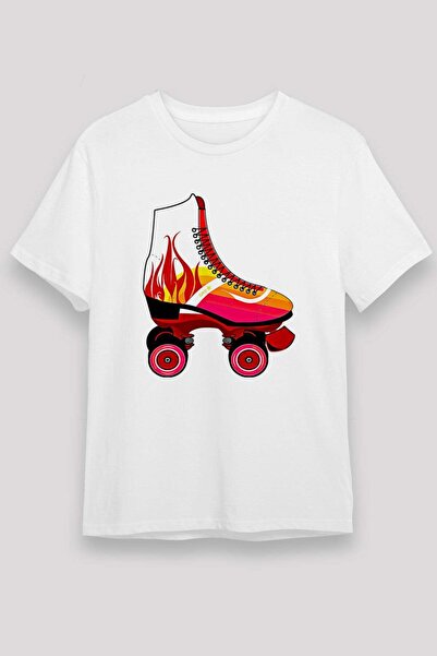 Darkhane Skate Printed Unisex White T-Shirt - Tshirt