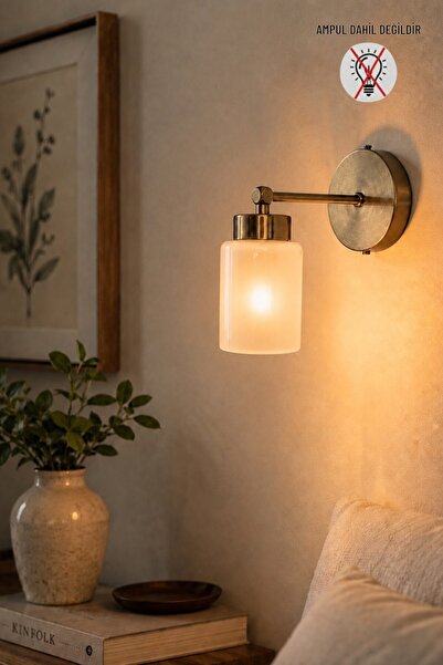 Bamyum Tiny White Glass Flat Body Sconce Wall Lamp Modern Hotel Cafe Vintage ...