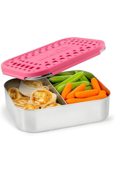 LunchBots حاوية طعام من الفولاذ المقاوم للصدأ بتصميم مزدوج الأقسام - مثالية ل...