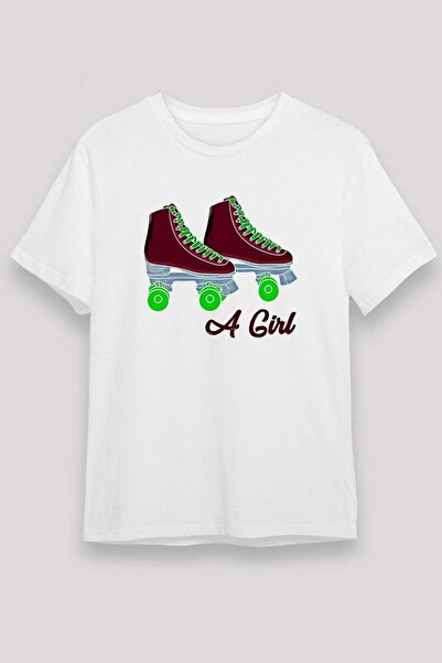 Darkhane Skate Printed Unisex White T-Shirt - Tshirt