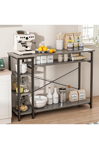 Bangiga Table with Storage Shelf Coffee Corner，Black Office Cabinet