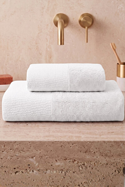 neşe home collection April 2-Piece Textured Bath Towel Set (1 Piece 50X100Cm ...