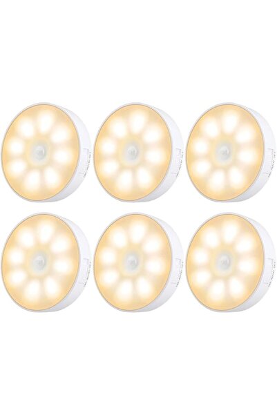 Hepiide Motion Sensor Lights Indoor: 6 Pack Rechargeable Night Light Stick on...