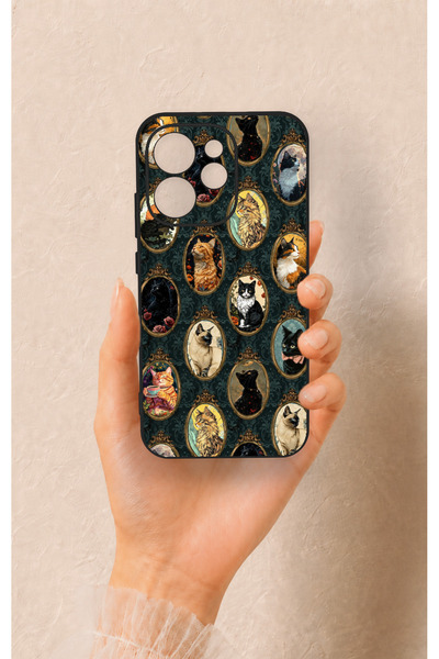 Vip Case Oppo Reno 15 Pro 5G Uyumlu Vintage Kedi Portreleri Desenli Silikon K...