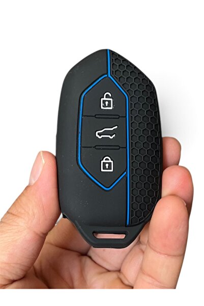 XUKEY Togg T10X Ve T10F Uyumlu Silikon Anahtar Koruma Kılıfı Siyah/Mavi
