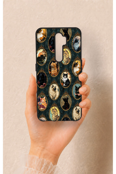 Vip Case حافظة سيليكون متوافقة مع هاتف اوبو A9 2020 بتصميم صور قطط عتيقة