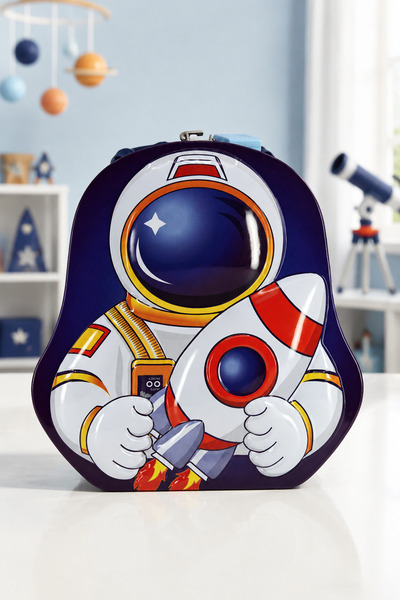 Hunga Nostalgic Astronaut Lockable Metal Piggy Bank |   Retro Gift