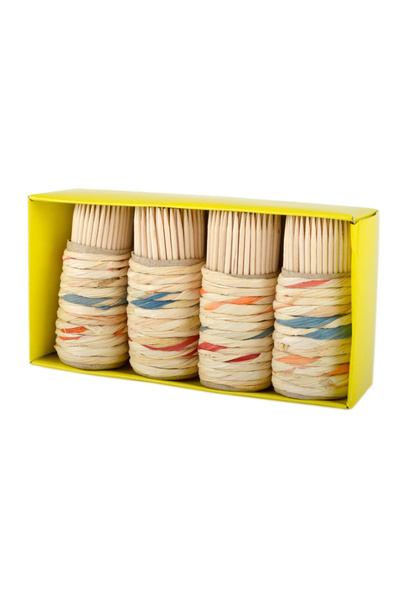 Oti Scobitori din lemn, model rustic, 160 buc./tub, 4 tuburi/set