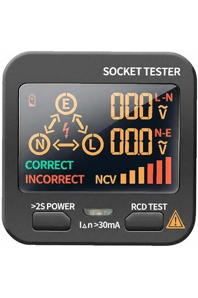 MAKINGTEC جهاز اختبار المقابس، شاشة LCD لعرض الفولتية، جهاز اختبار دائرة الكه...