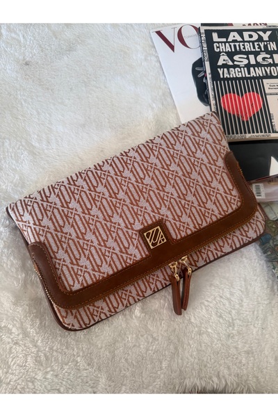 ZEYZEYBUTİK Mary Portföy Çıtçıtlı Taba Çanta