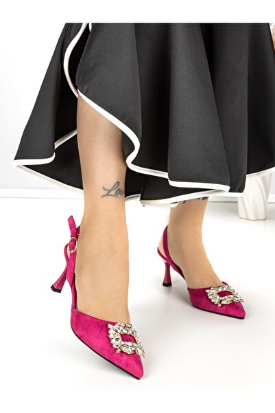 CHERİE Pantofi stiletto roz din material textil Marenza