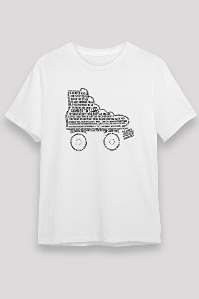 Darkhane Skate Printed Unisex White T-Shirt - Tshirt