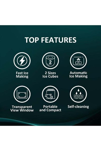 Hisense Ice Maker, Automatic Ice Making, Portable And Compact, Fast Ice Making, 2 Sizesice Cubes, Transparent View Window, Self-Cleaning 0.01 W ICM2011B White