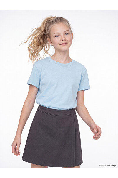 LC Waikiki Blue Crew Neck Girl's T-Shirt